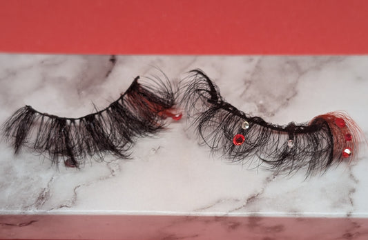 Passion Red & Black Faux Eyelashes